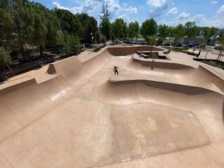 Huge skate park in Igualada. Spain. One of the largest skates in Europe and most modern.