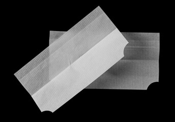 White tobacco rolling paper isolated on black