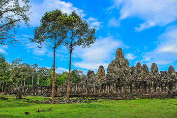 Fototapeta na wymiar Bayon Temple at Angkor Wat ruins in Sieam Reap, Cambodia