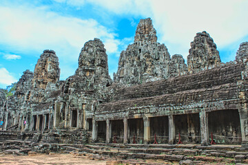 Bayon Temple at Angkor Wat ruins in Sieam Reap, Cambodia