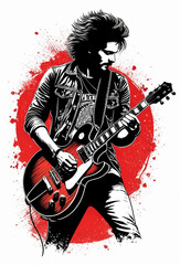 rock musician with guitar
