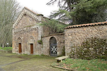 small stone church at San Leonardo de Siete Fuentes. Montiferru (Oristano) Sardegna. Italia