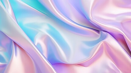 80s, 90s background. Holographic abstraction - TRENDY colorful texture in pastel colors. Very beautiful iridescent texture. Holography foil. Hologram background of wrinkled abstract foil texture
