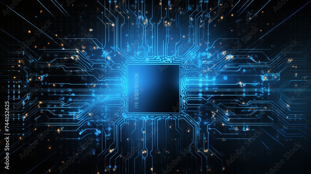 Poster abstract artificial intelligence. technology web background. virtual concept