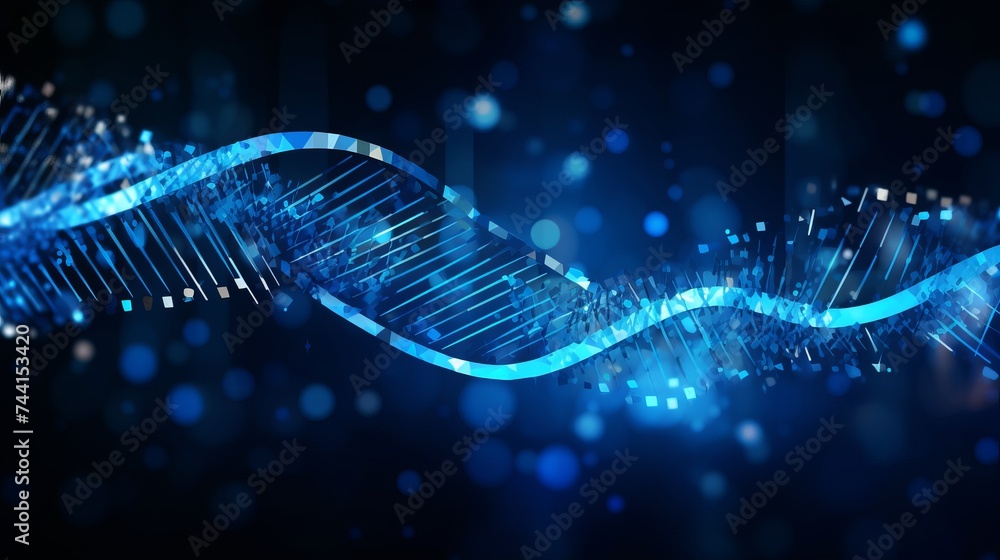 Poster abstract dark and blue digital background. big data digital code, data communication and transfer of
