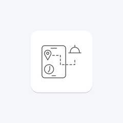 Tracking icon, order tracking, delivery tracking, package tracking, shipment tracking thinline icon, editable vector icon, pixel perfect, illustrator ai file