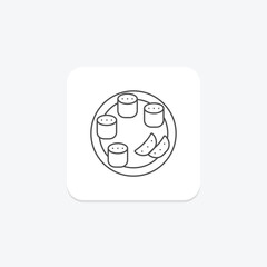 Indian Food icon, indian cuisine, indian restaurant, indian menu, indian dishes thinline icon, editable vector icon, pixel perfect, illustrator ai file