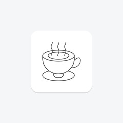 Coffee icon, carnival, celebration, icon, festive carnival thinline icon, editable vector icon, pixel perfect, illustrator ai file