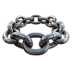 Obraz premium Stainless Chain Link Isolated on Transparent or White Background, PNG
