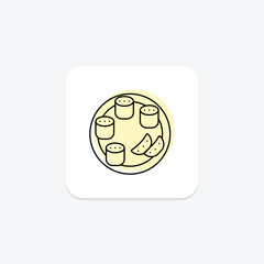 Indian Food icon, indian cuisine, indian restaurant, indian menu, indian dishes color shadow thinline icon, editable vector icon, pixel perfect, illustrator ai file