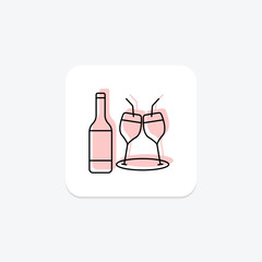 Beverages icon, crescent, garland, decoration, icon color shadow thinline icon, editable vector icon, pixel perfect, illustrator ai file