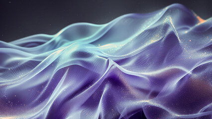 Obraz premium Elegant abstract digital art of a flowing, textured fabric with a soft gradient and sparkling details.