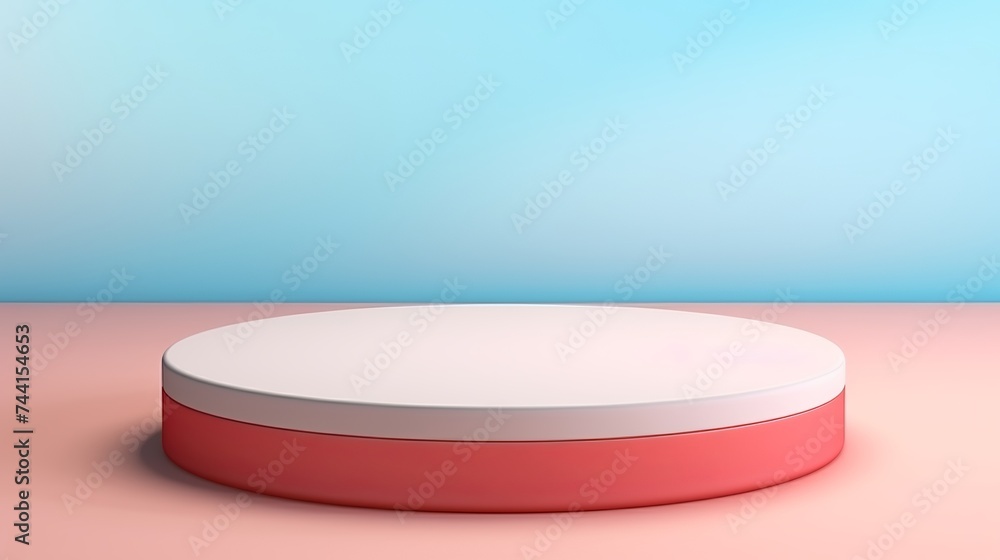 Aufkleber abstract empty podium of cylinder shape on pastel background for product. 3d rendering. minimal conc