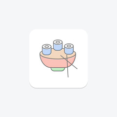 Sushi icon, sushi bar, sushi restaurant, sushi menu, sushi rolls lineal color icon, editable vector icon, pixel perfect, illustrator ai file