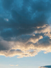 sunset with blue sky and falling shine. Medellin, Antioquia, Colombia. 