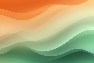 Fototapeta premium Muted Orange to Mint Green abstract fluid gradient design, curved wave in motion background for banner, wallpaper, poster, template, flier and cover