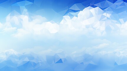 Abstract sky geometric background, cumulus clouds. polygonal cloudscape backdrop. summer time