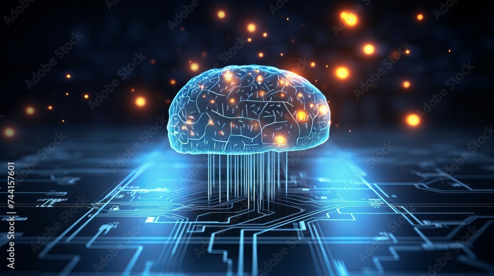 Poster artificial intelligence machine learning business internet technology concept