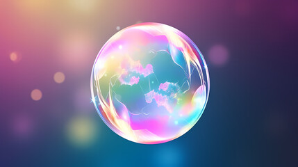 Vibrant bubbles float gracefully in the air, creating a playful and lively scene