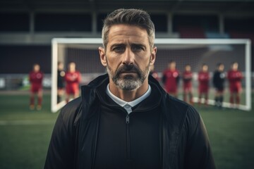 Portrait of a male coach of a soccer team