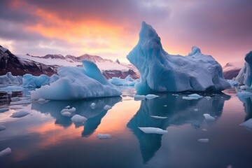 Melting icebergs in Arctic landscape - obrazy, fototapety, plakaty