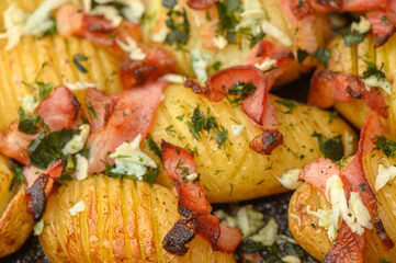 baked potatoes with bacon in the kitchen 11