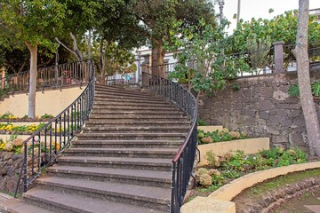 Stairs of municipal park  of Arucas, Gran Canaria, Spain