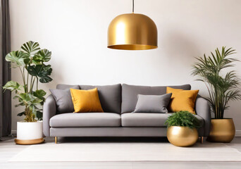 A Living Room Oasis with a Golden Touch