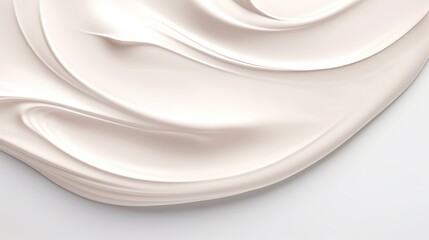Cream texture, texture stroke isolated on white background. Cosmetic product swatch
