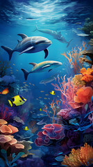 Fototapeta na wymiar Enthralling Marine Sanctuary: A Voyage into the Colorful Depths of Underwater Life