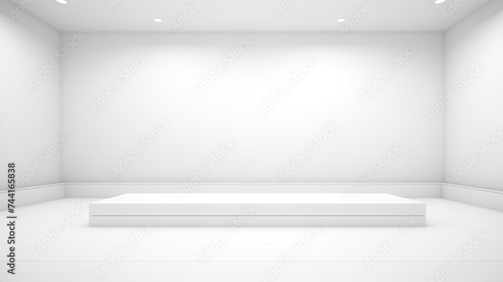 Poster empty white studio background. design for displaying product