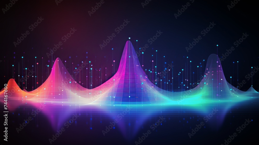 Poster futuristic wave, futuristic data stream vector background. data stream technology. cyberpunk funnel