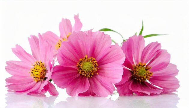 beautiful pink flowers isolated on a white background