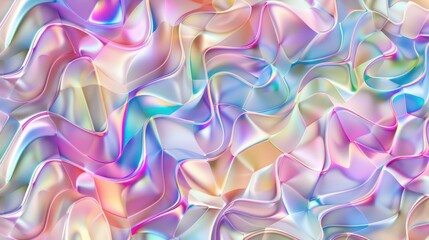 A seamless retro-futurism iridescent pastel holographic gradient blur background texture