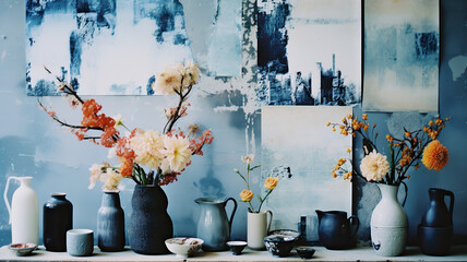 Flowers in a vases - obrazy, fototapety, plakaty