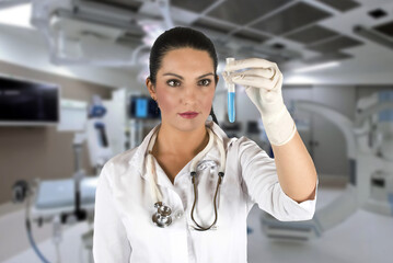 Chemist checking the test-tube