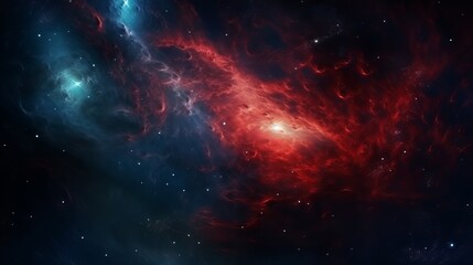 Fototapeta na wymiar Red galaxy in deep space.