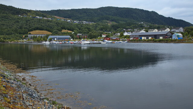 Harbour in Orkanger, Trondelag County, Norway, Europe
