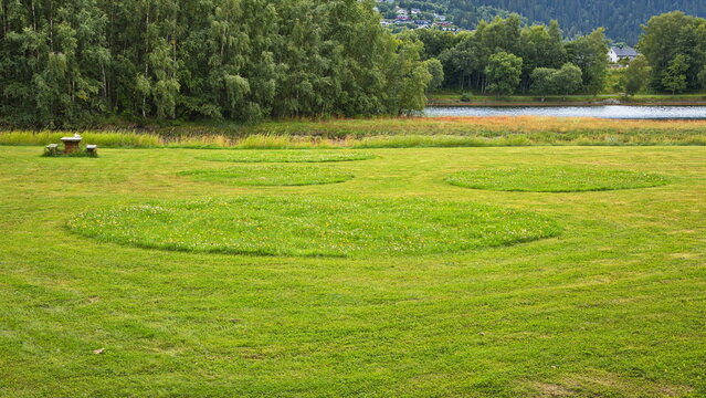 Rest place at the bay Gammelosen in Orkanger, Trondelag County, Norway, Europe
