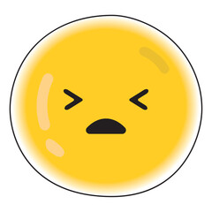 Cute worried emoji icon Vector