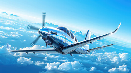 Fototapeta premium High-Flying Sky Adventure: Pilot Cat and Airplane