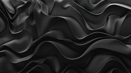 Obraz premium Dynamic smoothed 3D-rendered abstract background with dark black colors