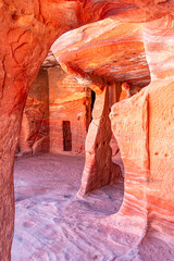 Petra, Jordan - House in The capital of the Nabatean kingdom or Wadi Musa city in Jordan - 744179433