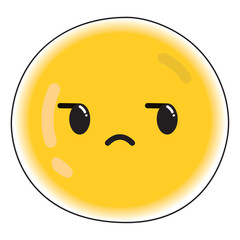 Cute emotionless emoji icon Vector