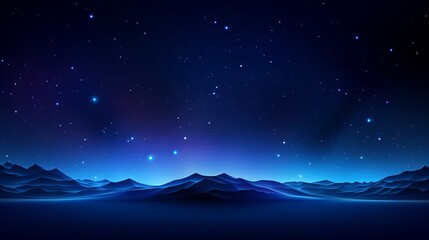 Fototapeta premium Vector abstract futuristic digital landscape with particles dots and stars on horizon. computer geometric digital connection structure. Futuristic blue abstract grid. Intelligence artificial