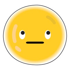 Cute emotionless emoji icon Vector