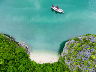 Scenic view of Halong Bay Vietnam