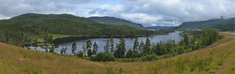 Fototapeta na wymiar Lake Stolvatnet at Meisingset, Norway, Europe 