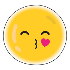 Cute happy in love emoji icon Vector