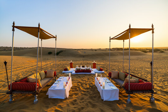 Romantic dinner in Thar desert